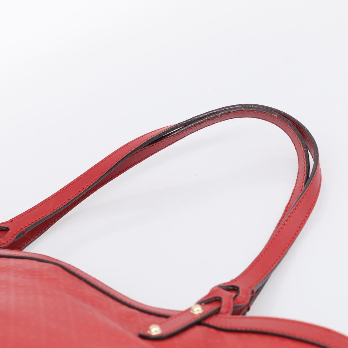 GUCCI Diamante Tote Bag PVC Leather Red Gold Tone 247209 Auth bs37876