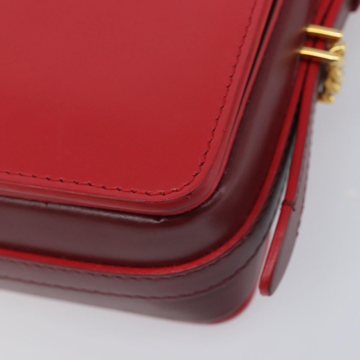 BURBERRY Grace Shoulder Bag Leather Red Gold Tone Auth bs37892A