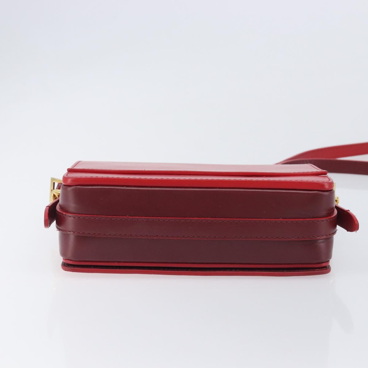 BURBERRY Grace Shoulder Bag Leather Red Gold Tone Auth bs37892A