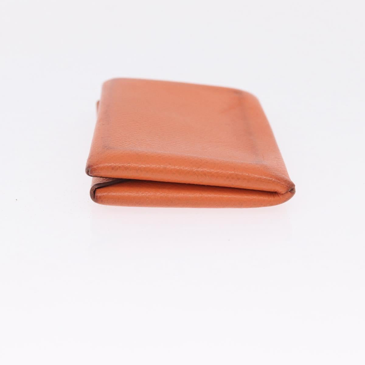 HERMES Coin Purse Wallet Canvas 3 Set Black Orange Auth bs37906