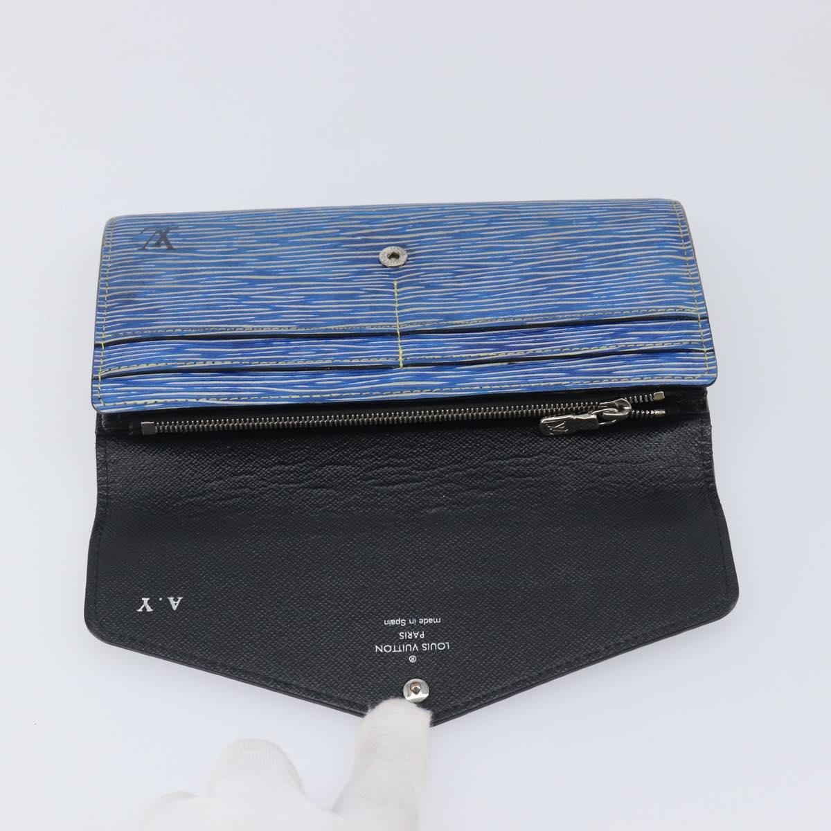 LOUIS VUITTON Monogram Epi Wallet 2 Set Blue LV Auth bs37932