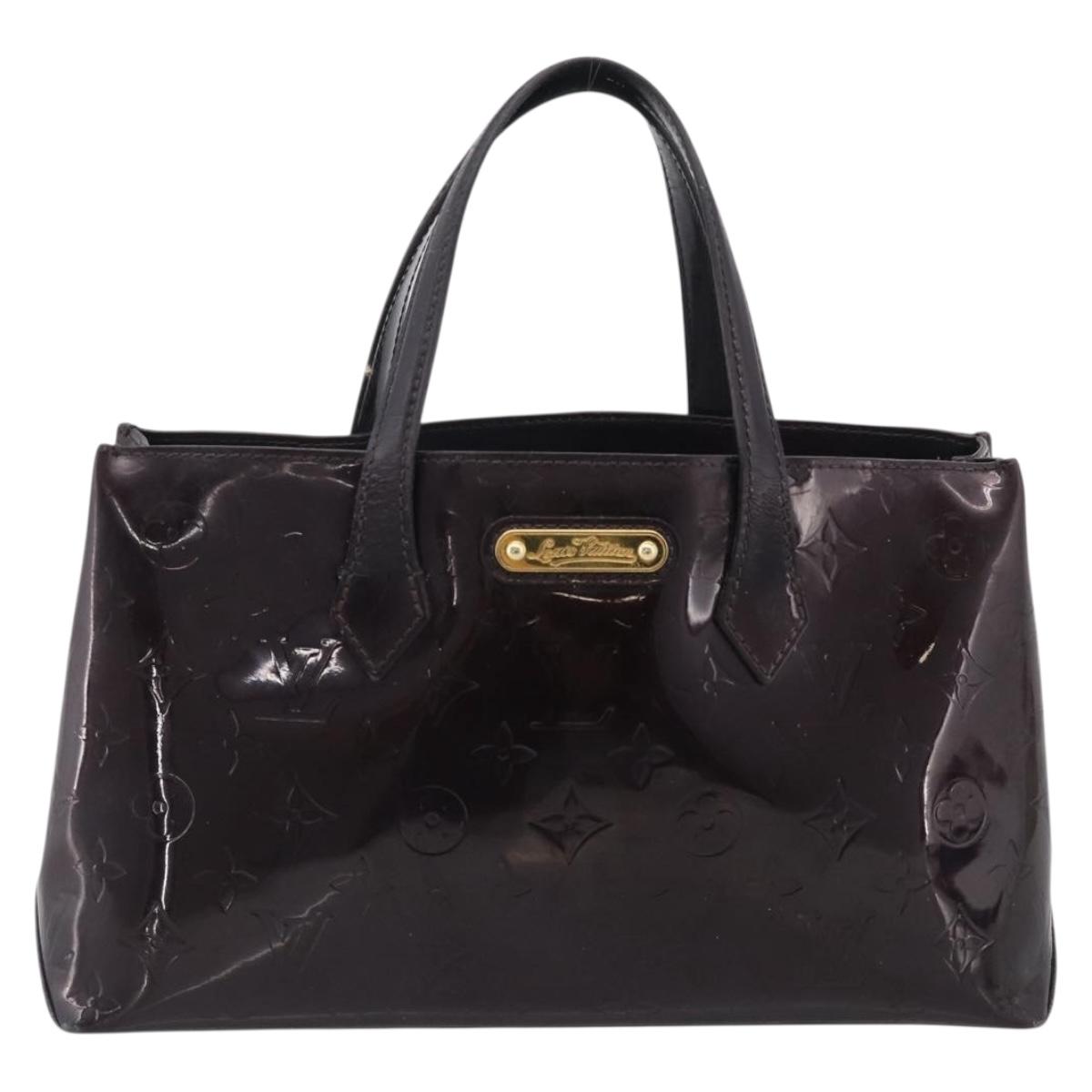 LOUIS VUITTON Monogram Vernis Wilshire PM Hand Bag Amarante M93641 Auth bs37956