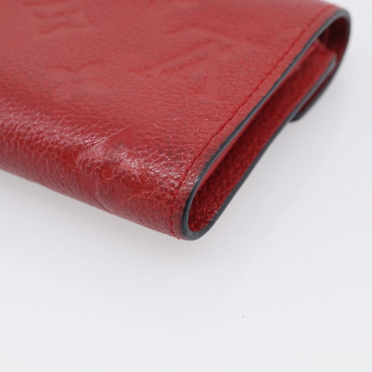 LOUIS VUITTON Monogram Empreinte Portefeuille Victorine Red M62554 Auth bs37958