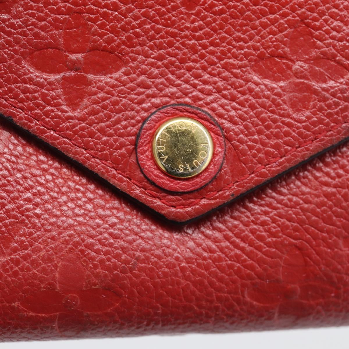 LOUIS VUITTON Monogram Empreinte Portefeuille Victorine Red M62554 Auth bs37958