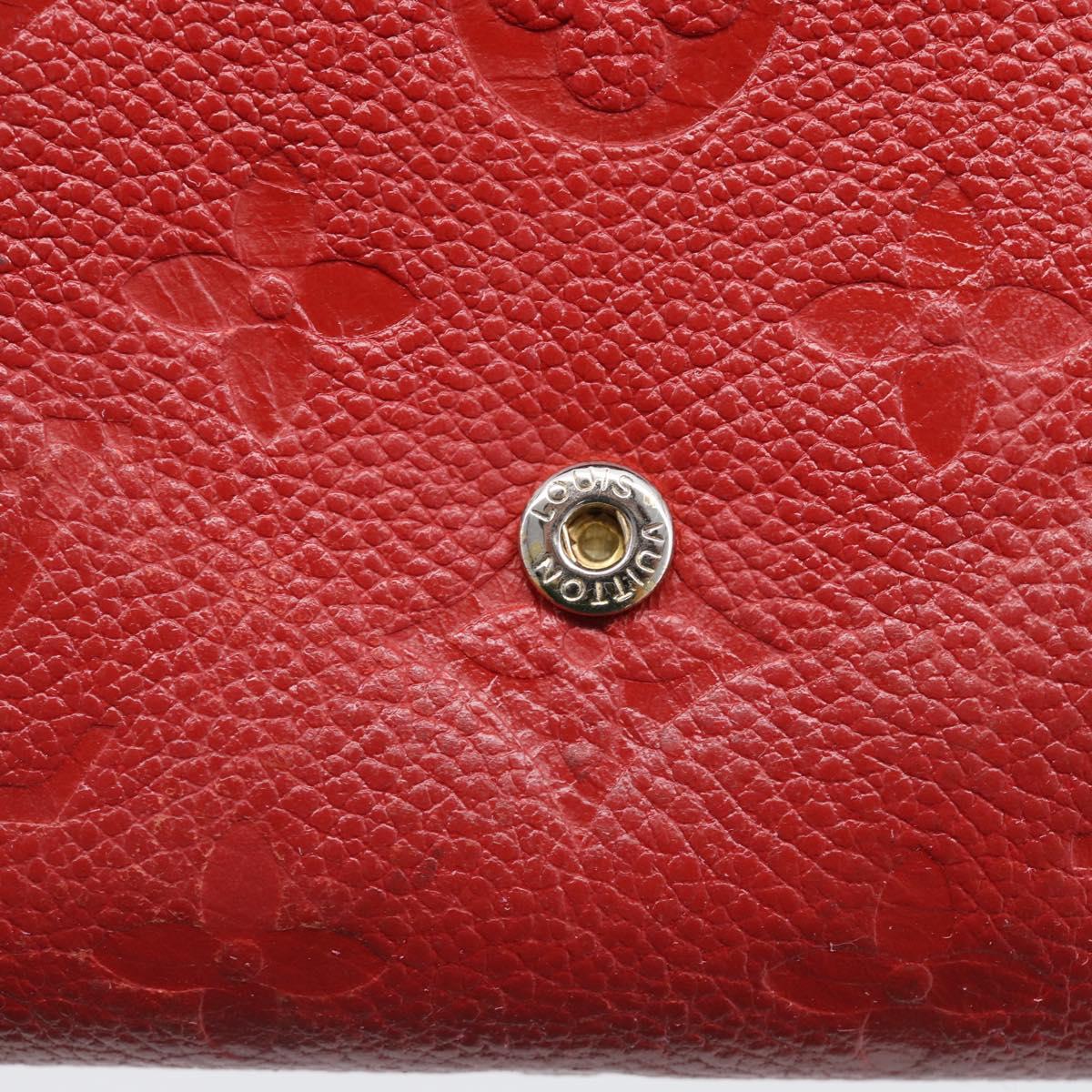 LOUIS VUITTON Monogram Empreinte Portefeuille Victorine Red M62554 Auth bs37958