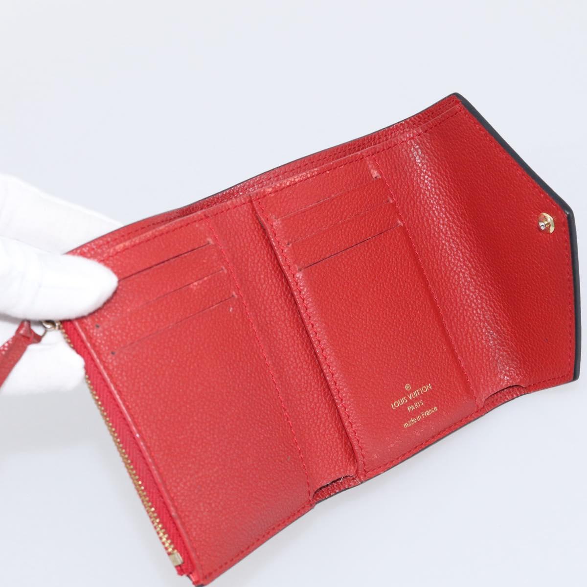 LOUIS VUITTON Monogram Empreinte Portefeuille Victorine Red M62554 Auth bs37958