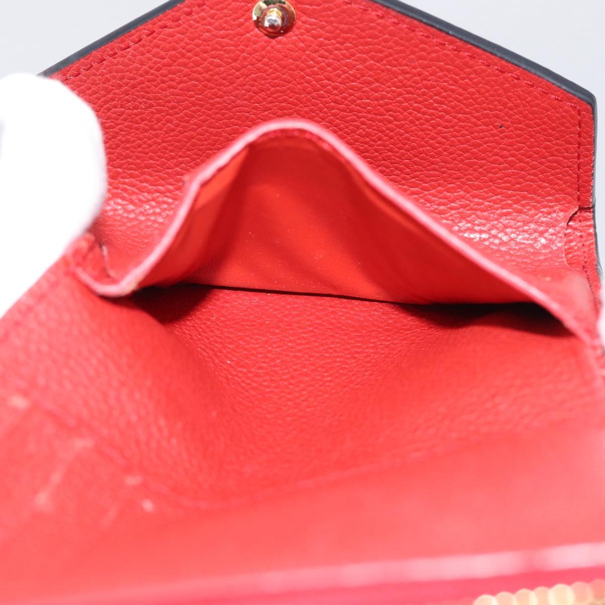 LOUIS VUITTON Monogram Empreinte Portefeuille Victorine Red M62554 Auth bs37958