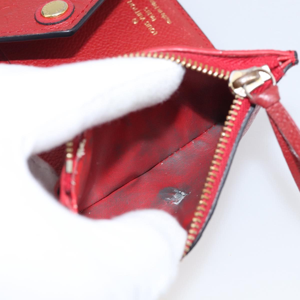 LOUIS VUITTON Monogram Empreinte Portefeuille Victorine Red M62554 Auth bs37958