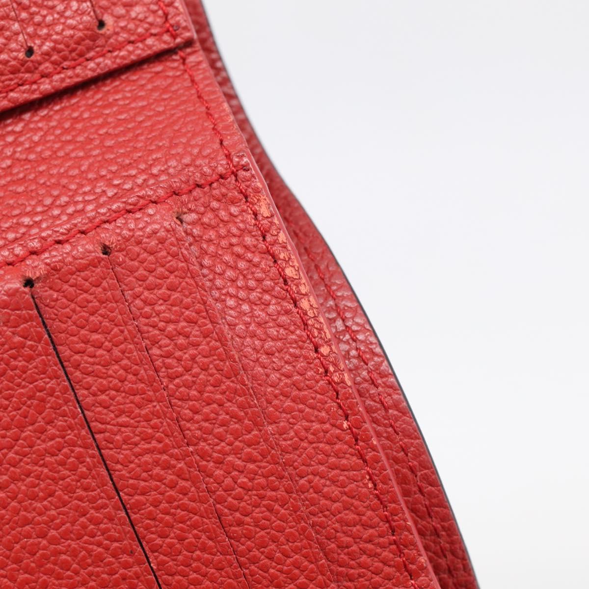 LOUIS VUITTON Monogram Empreinte Portefeuille Victorine Red M62554 Auth bs37958