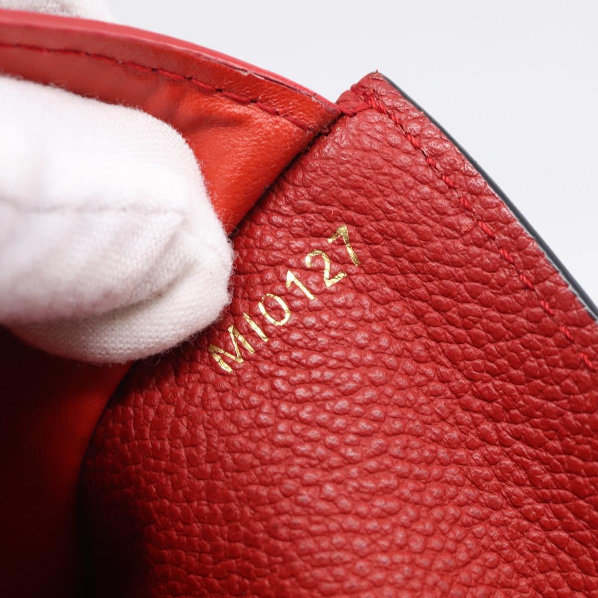 LOUIS VUITTON Monogram Empreinte Portefeuille Victorine Red M62554 Auth bs37958