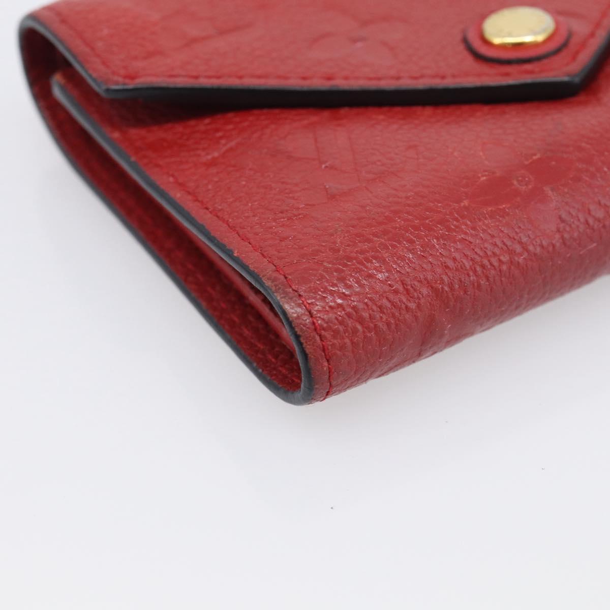 LOUIS VUITTON Monogram Empreinte Portefeuille Victorine Red M62554 Auth bs37958