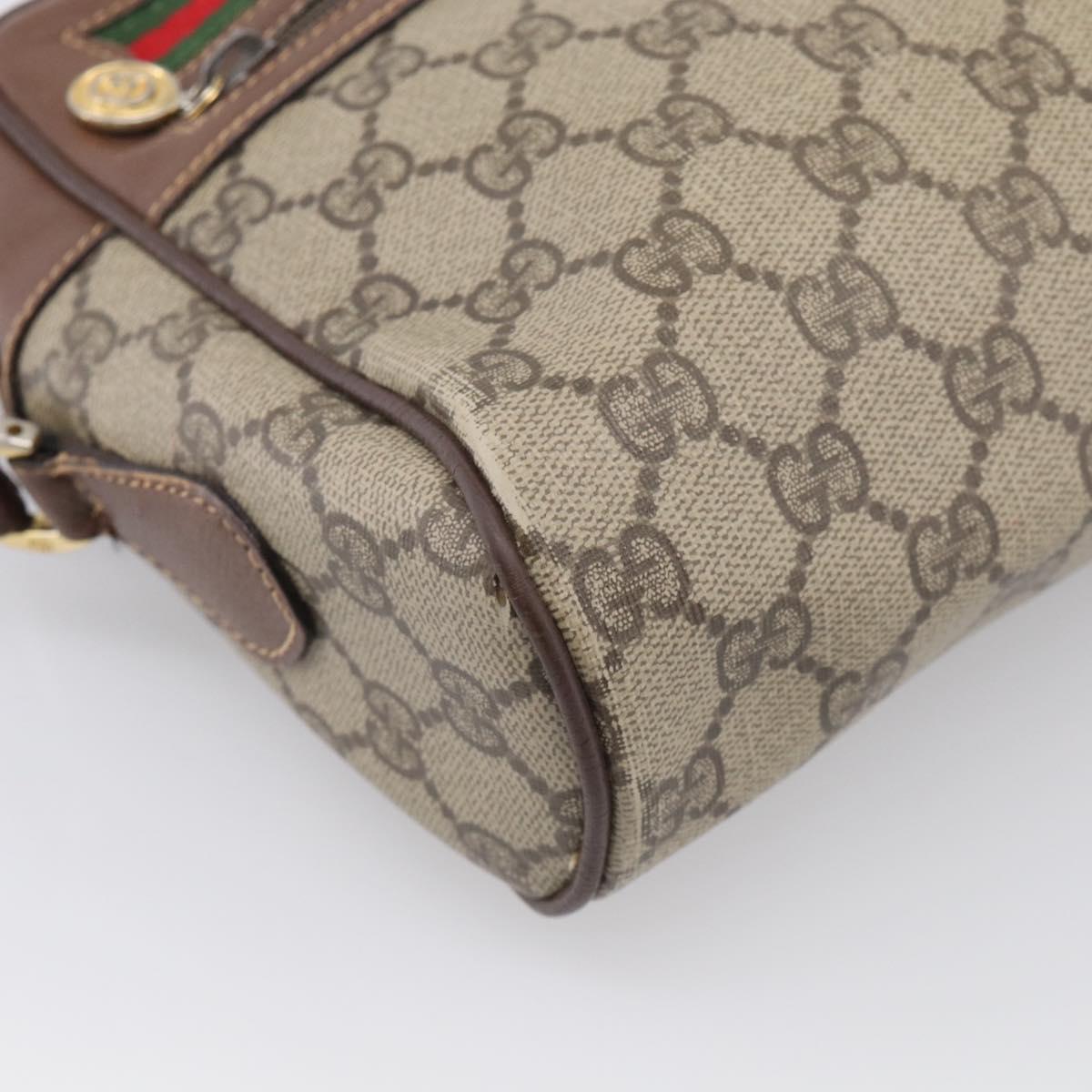 GUCCI GG Supreme Web Sherry Line Shoulder Bag PVC 001 113 6472 Auth bs37964