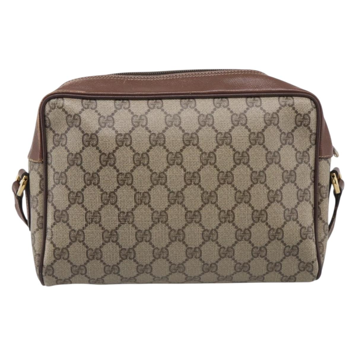 GUCCI GG Supreme Web Sherry Line Shoulder Bag PVC 001 113 6472 Auth bs37964