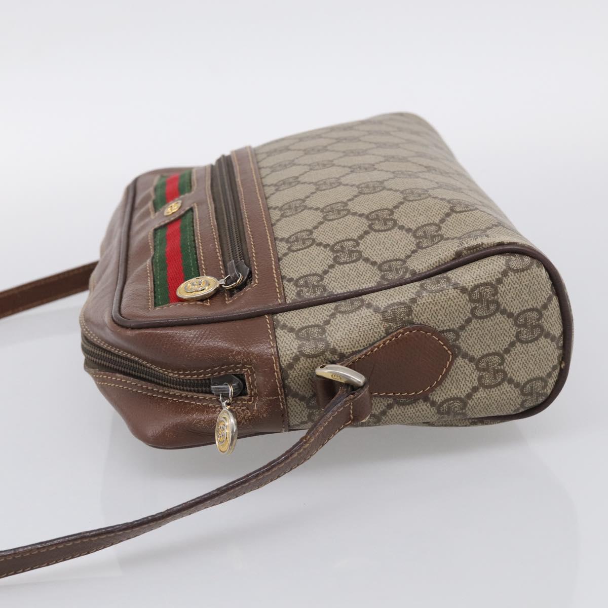 GUCCI GG Supreme Web Sherry Line Shoulder Bag PVC 001 113 6472 Auth bs37964