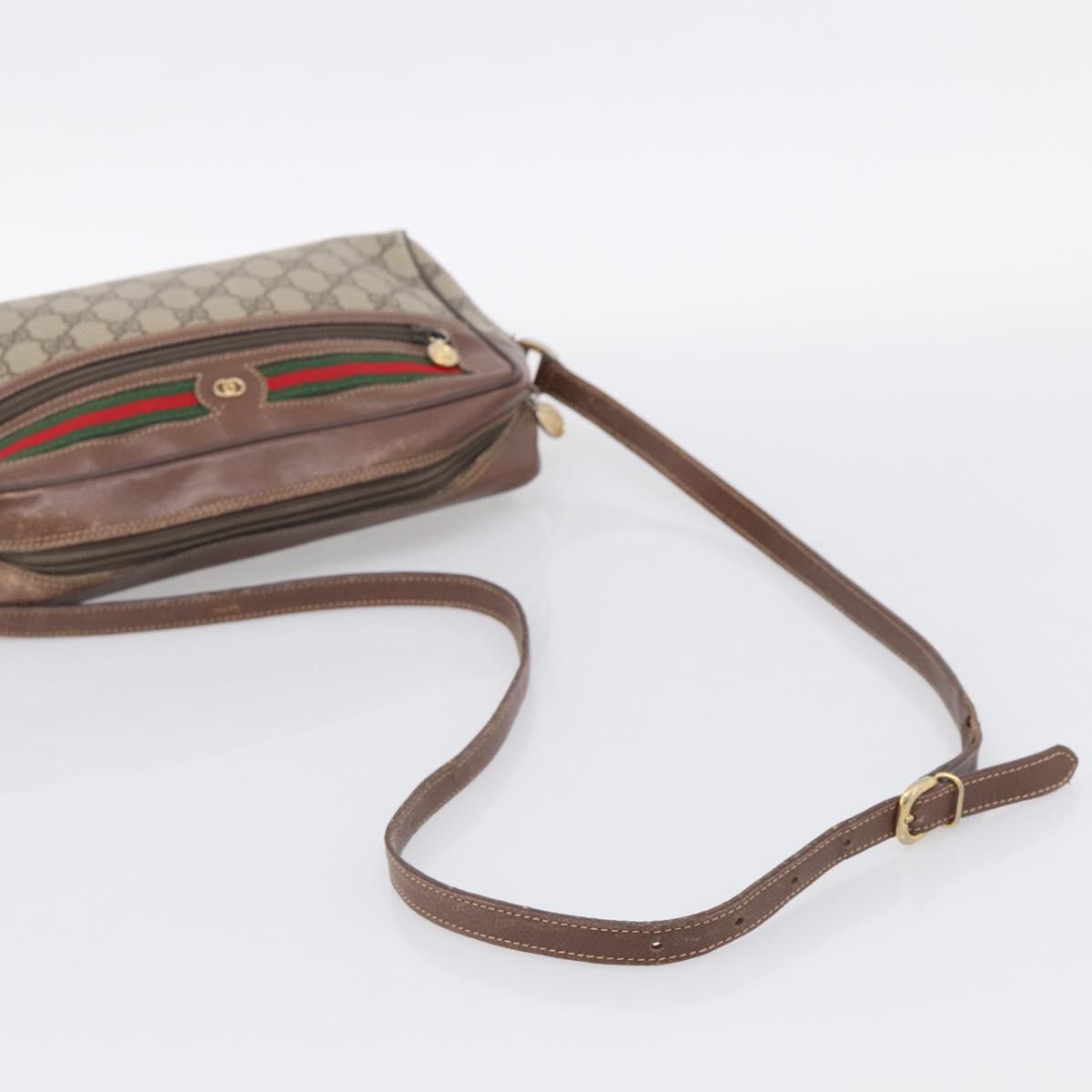 GUCCI GG Supreme Web Sherry Line Shoulder Bag PVC 001 113 6472 Auth bs37964