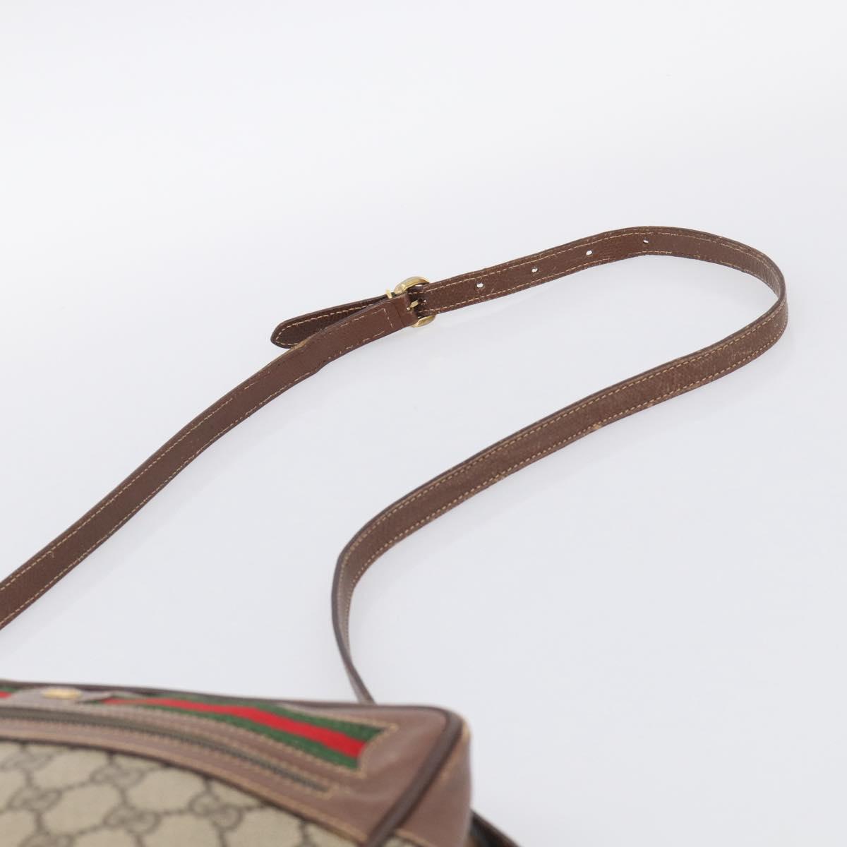 GUCCI GG Supreme Web Sherry Line Shoulder Bag PVC 001 113 6472 Auth bs37964