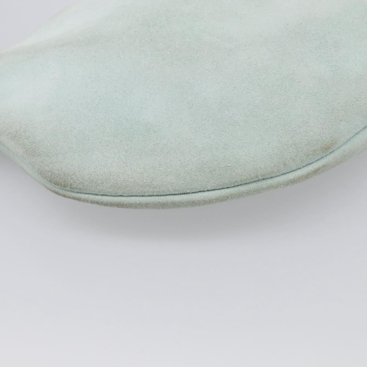 Bottega Veneta Hand Bag Suede Light Blue Gold Tone Auth bs37969