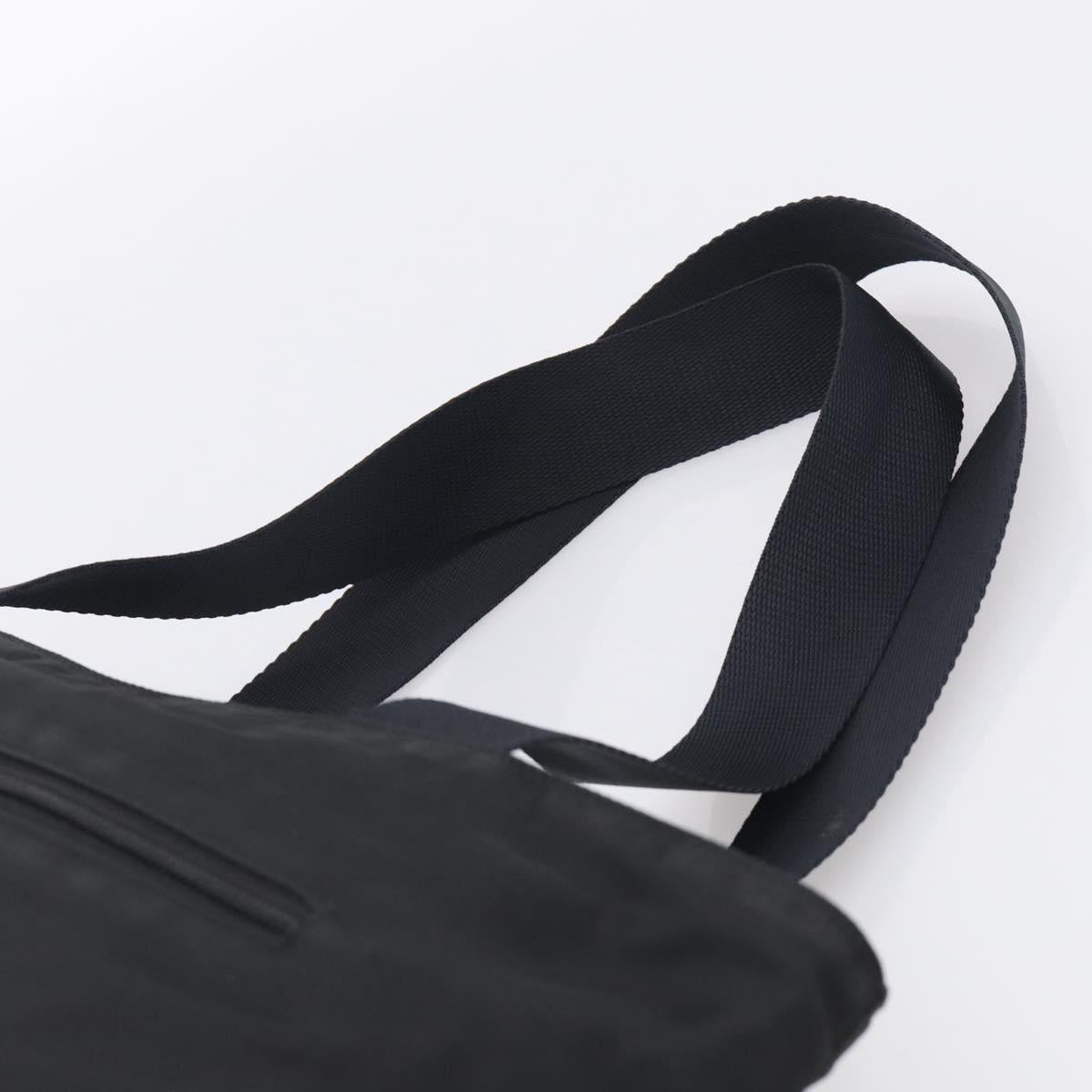 PRADA Tote Bag Nylon Black Silver Auth bs37984