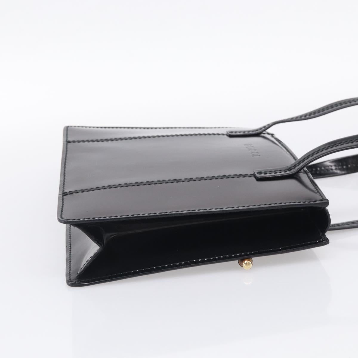 GUCCI Shoulder Bag Patent Black 000 2853 0311 0 Auth bs37986