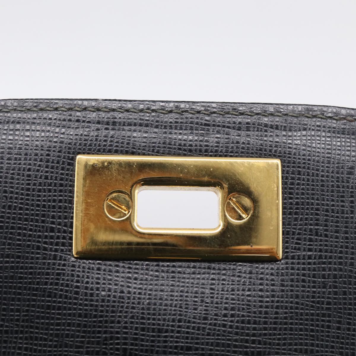 GUCCI Mini Shoulder Bag Leather Black Gold Tone 007 1742 0237 Auth bs37987