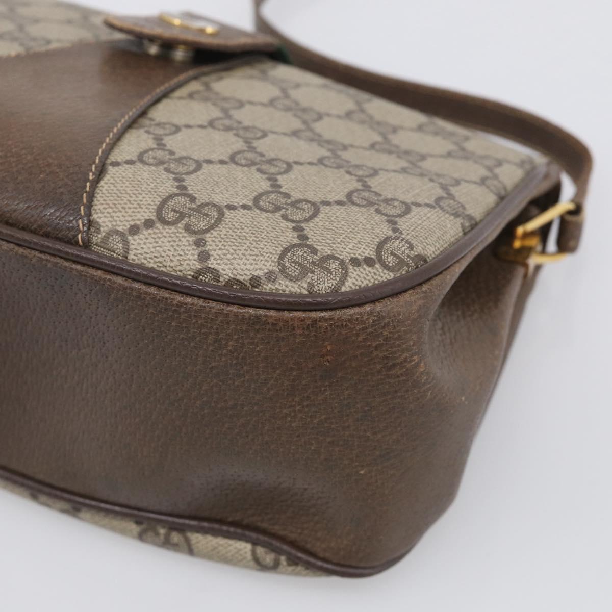GUCCI GG Supreme Web Sherry Line Shoulder Bag PVC Beige 10 02 024 Auth bs37993