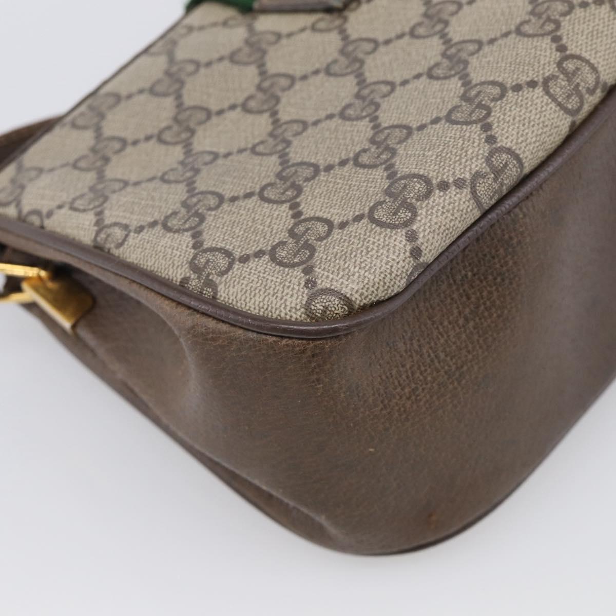 GUCCI GG Supreme Web Sherry Line Shoulder Bag PVC Beige 10 02 024 Auth bs37993