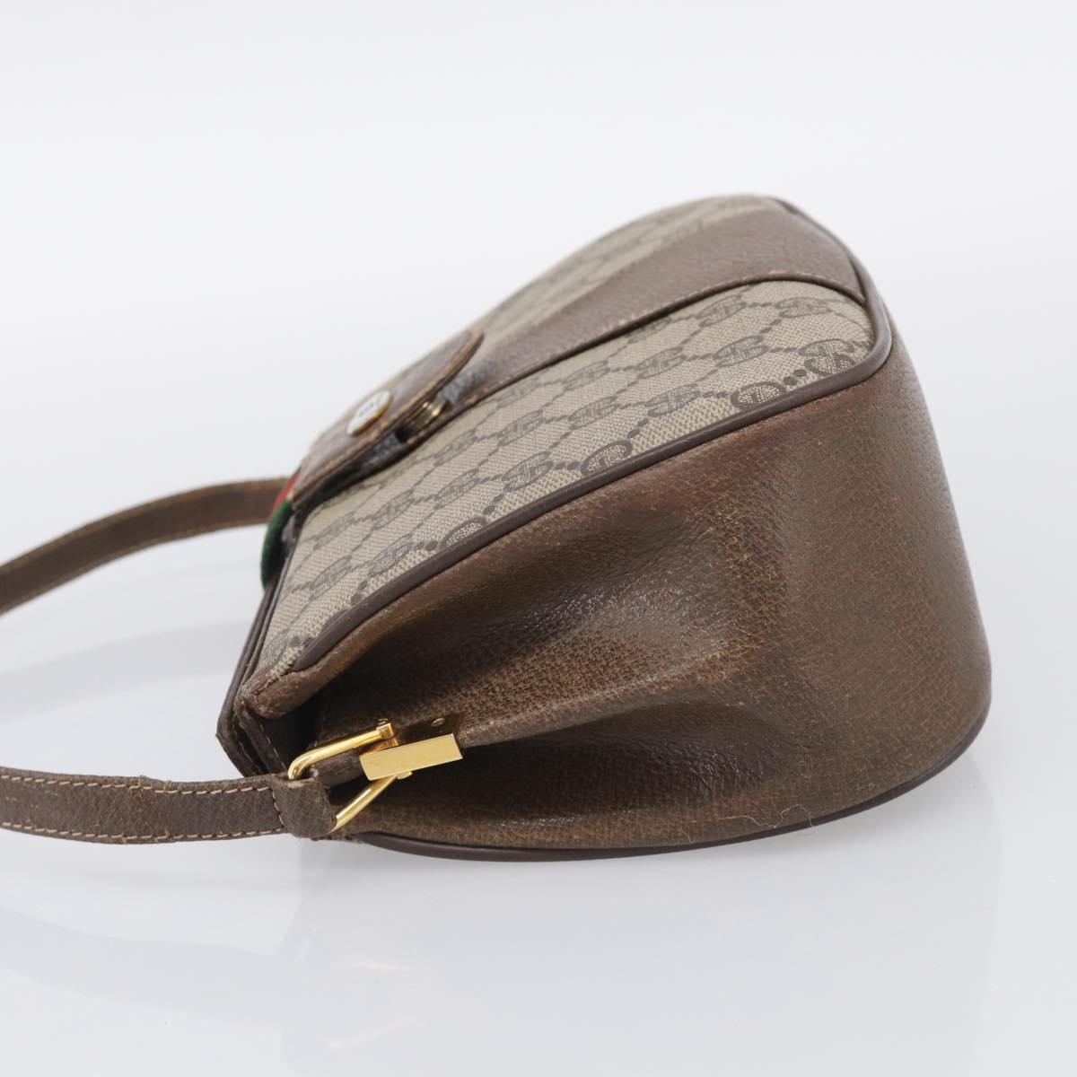 GUCCI GG Supreme Web Sherry Line Shoulder Bag PVC Beige 10 02 024 Auth bs37993