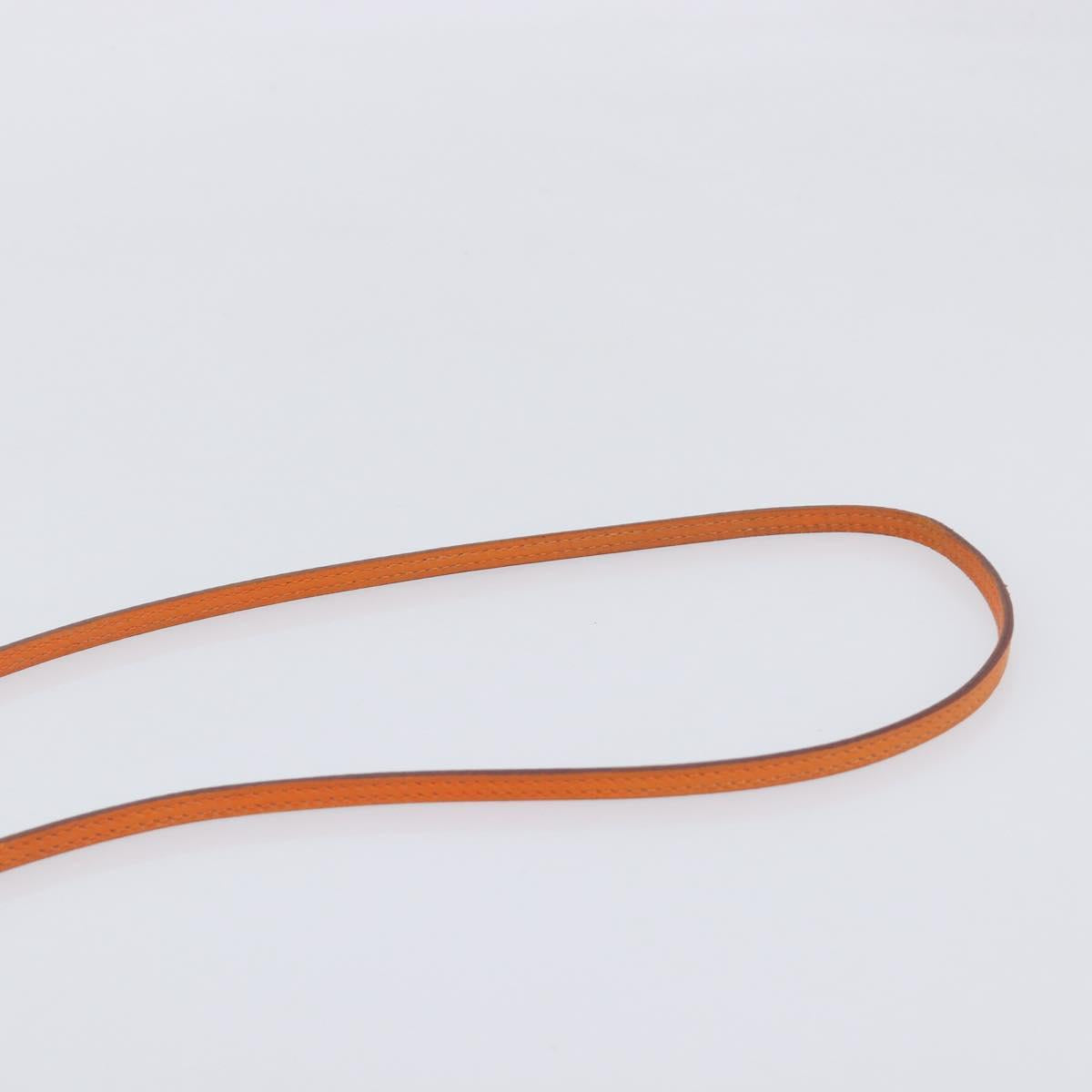 HERMES Onimetu Shoulder Bag Leather Orange Auth bs37999