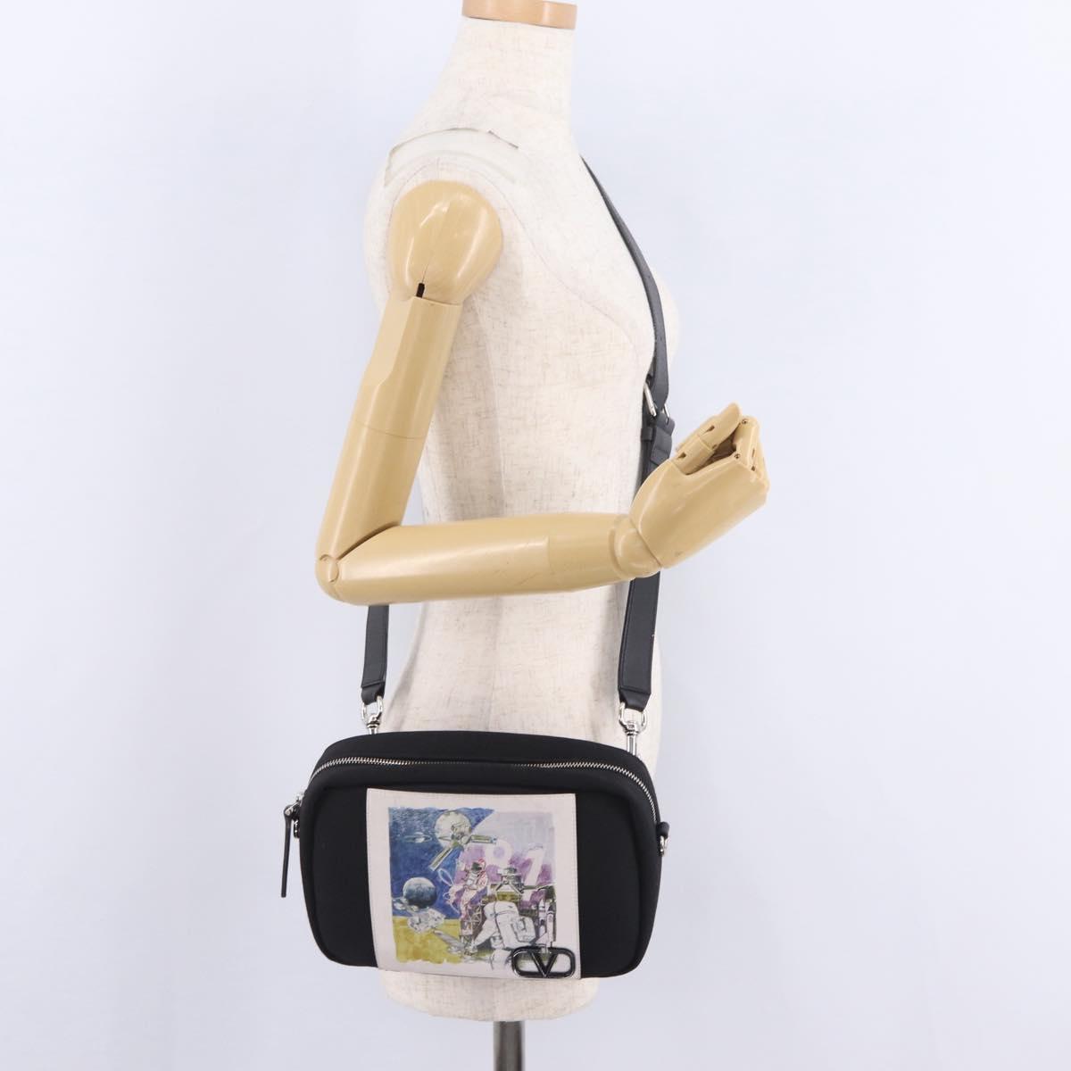 Valentino UNDERCOVER Collaboration Shoulder Bag Canvas Black Auth bs38000A