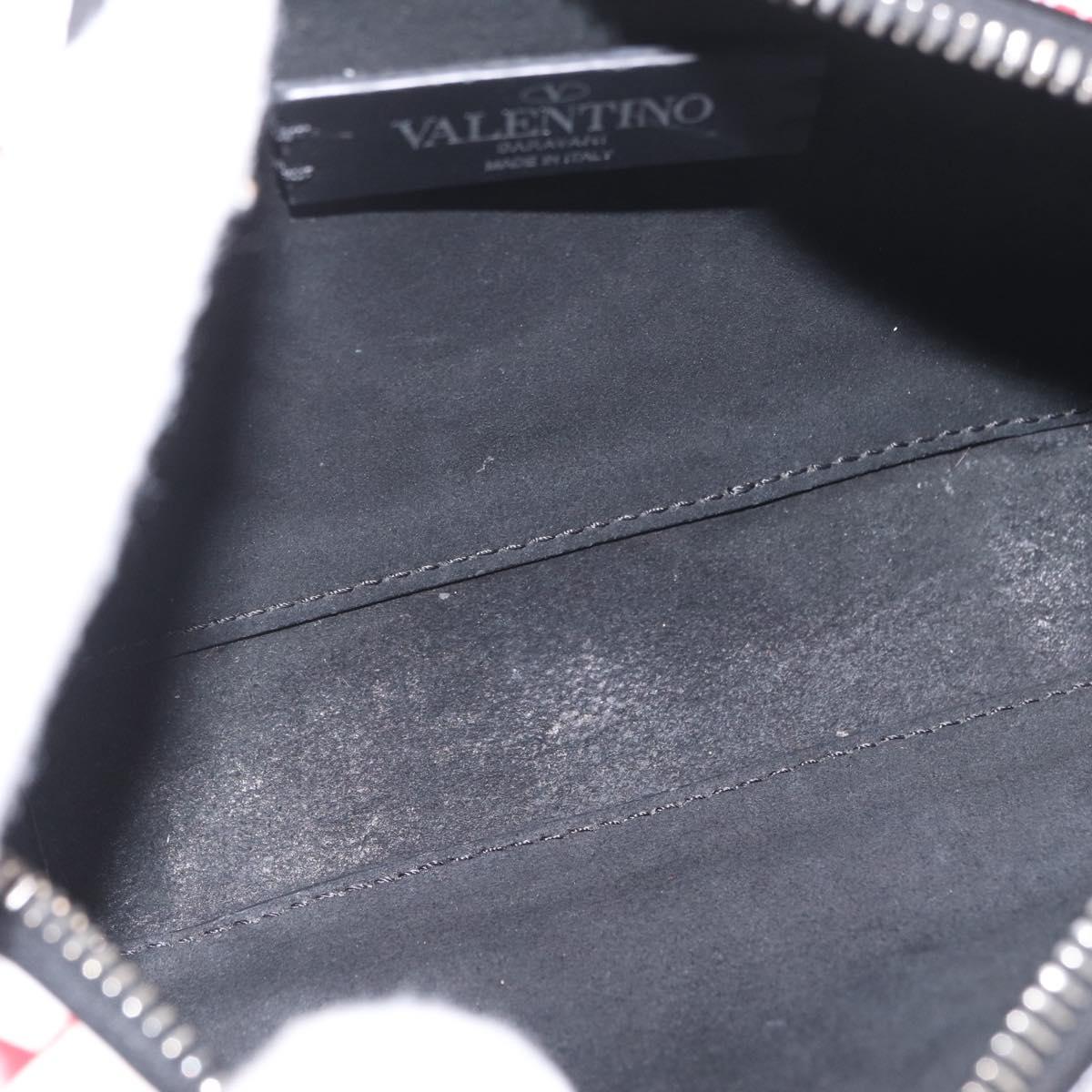 Valentino Shoulder Bag Leather White Red Auth bs38001