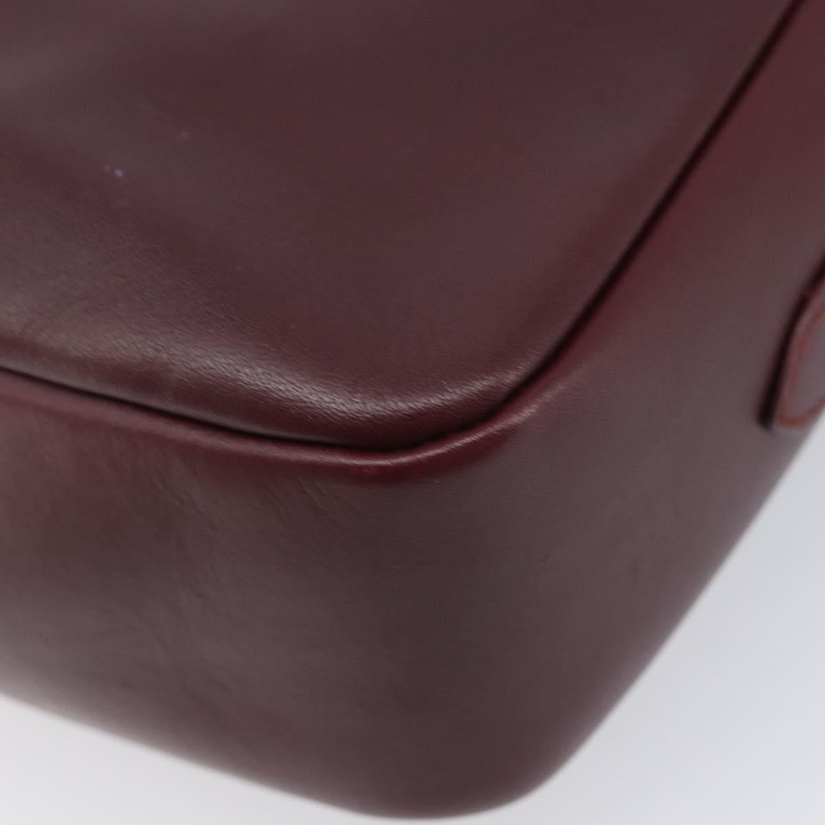 Cartier Must Line Shoulder Bag Leather Bordeaux Gold Tone Auth bs38005A