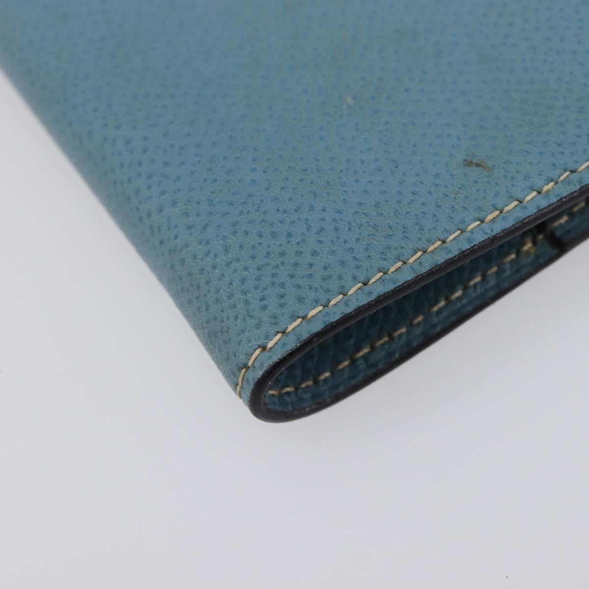 HERMES Agenda PM Day Planner Cover Leather Light Blue Silver Auth bs38008