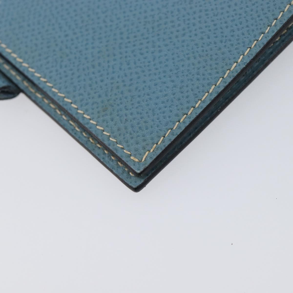 HERMES Agenda PM Day Planner Cover Leather Light Blue Silver Auth bs38008