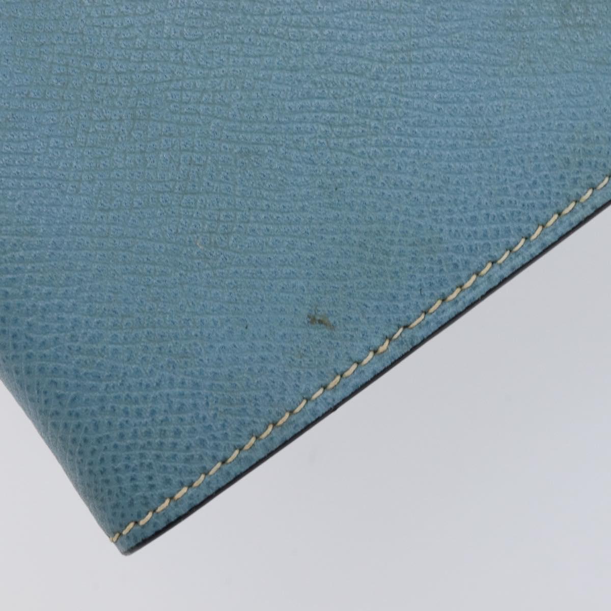 HERMES Agenda PM Day Planner Cover Leather Light Blue Silver Auth bs38008