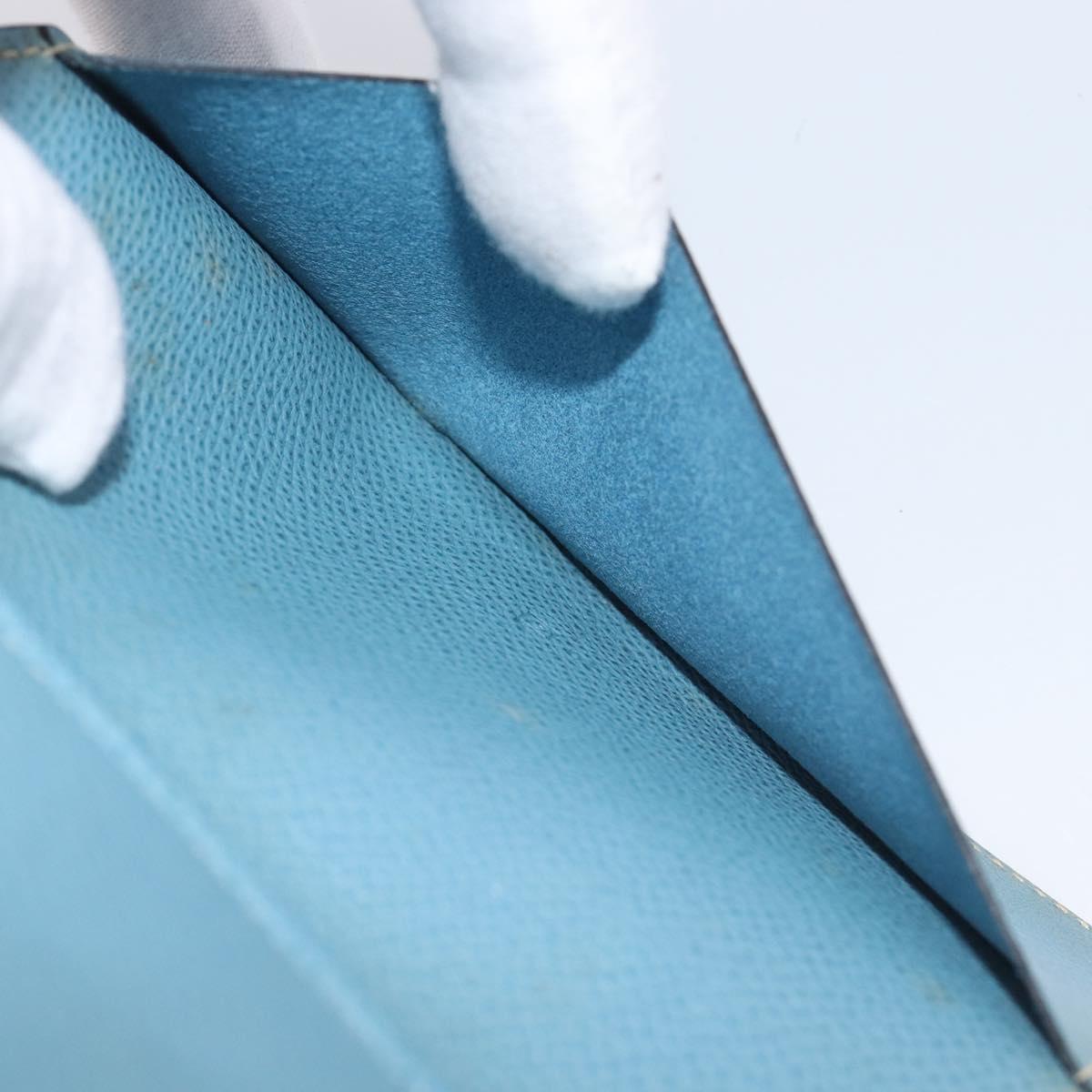 HERMES Agenda PM Day Planner Cover Leather Light Blue Silver Auth bs38008
