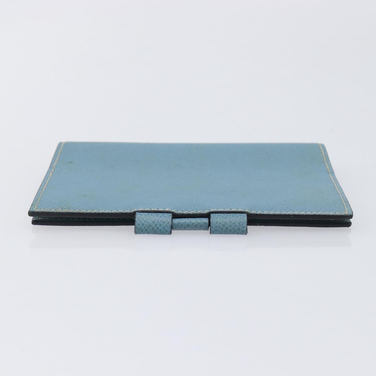 HERMES Agenda PM Day Planner Cover Leather Light Blue Silver Auth bs38008