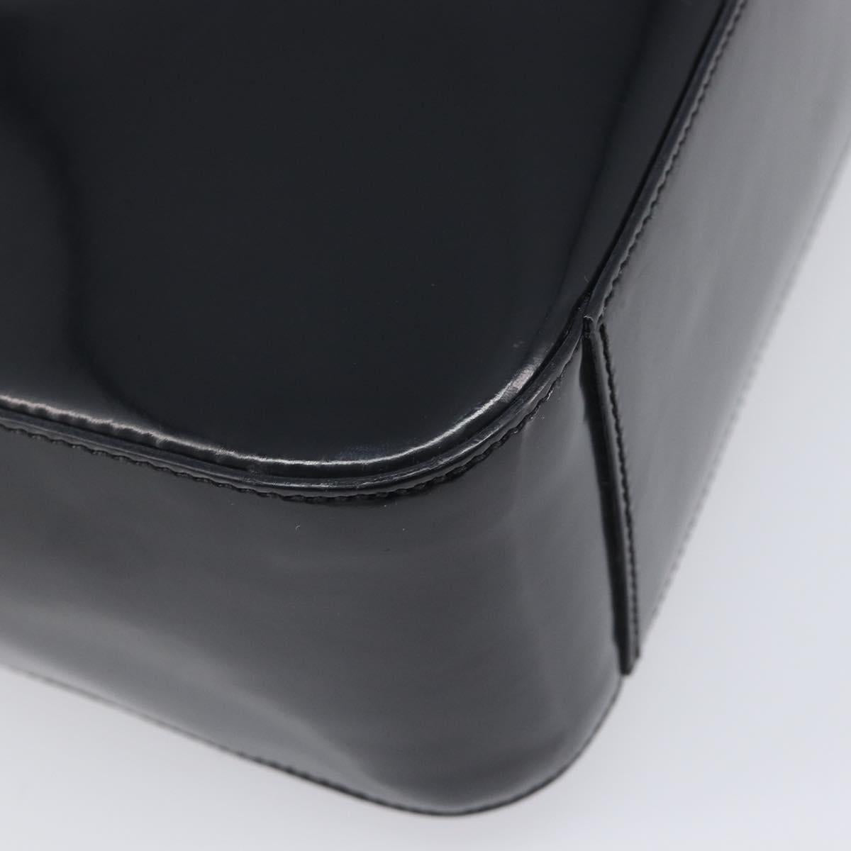 CELINE Hand Bag Patent Black Auth bs38013