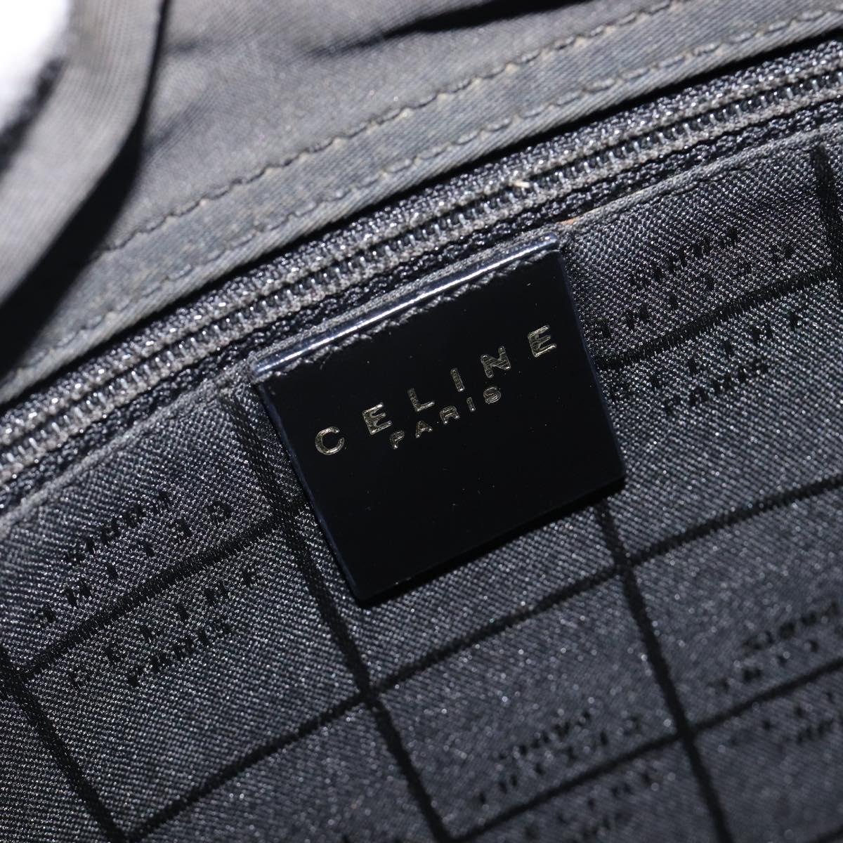 CELINE Hand Bag Patent Black Auth bs38013