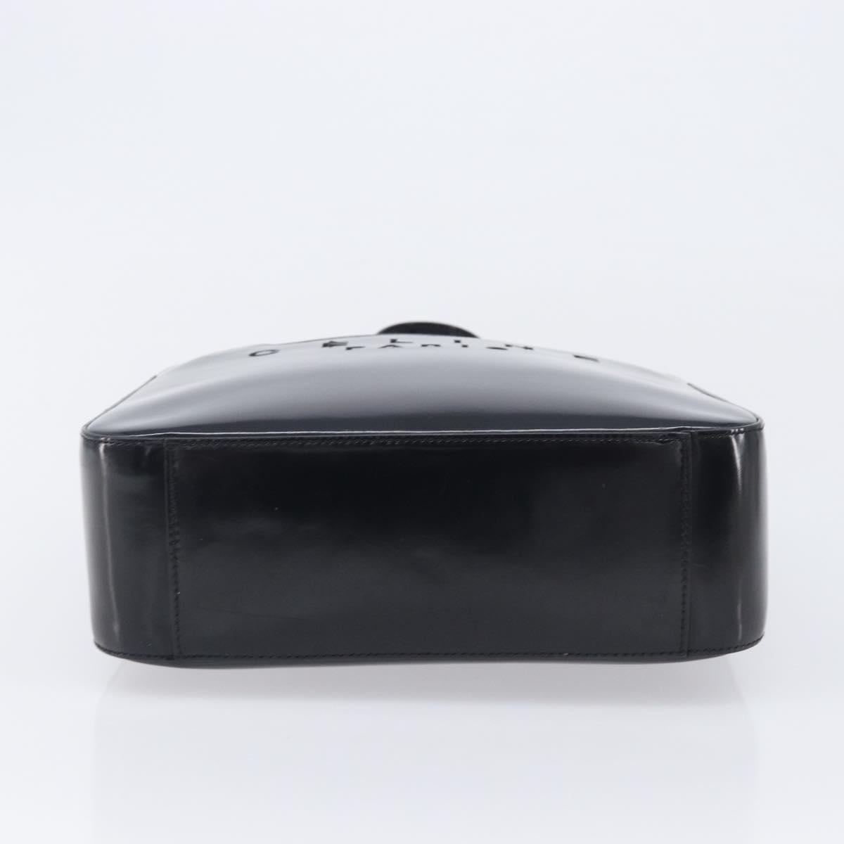CELINE Hand Bag Patent Black Auth bs38013