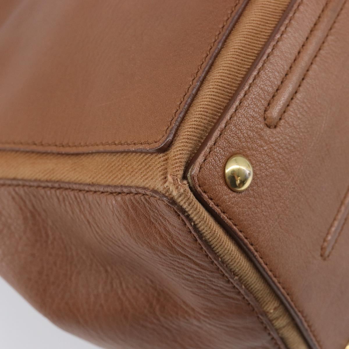 Saint Laurent Muse To Hand Bag Leather Brown Gold Tone 229680 Auth bs38016