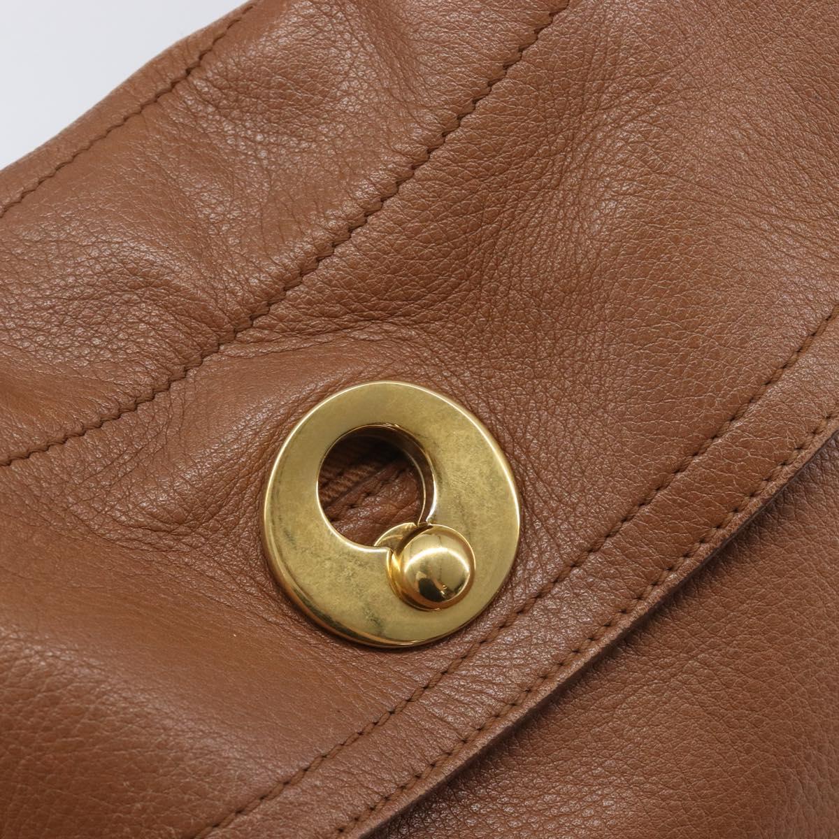 Saint Laurent Muse To Hand Bag Leather Brown Gold Tone 229680 Auth bs38016
