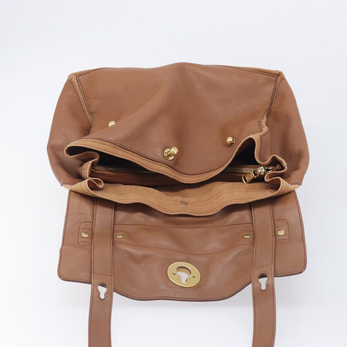 Saint Laurent Muse To Hand Bag Leather Brown Gold Tone 229680 Auth bs38016