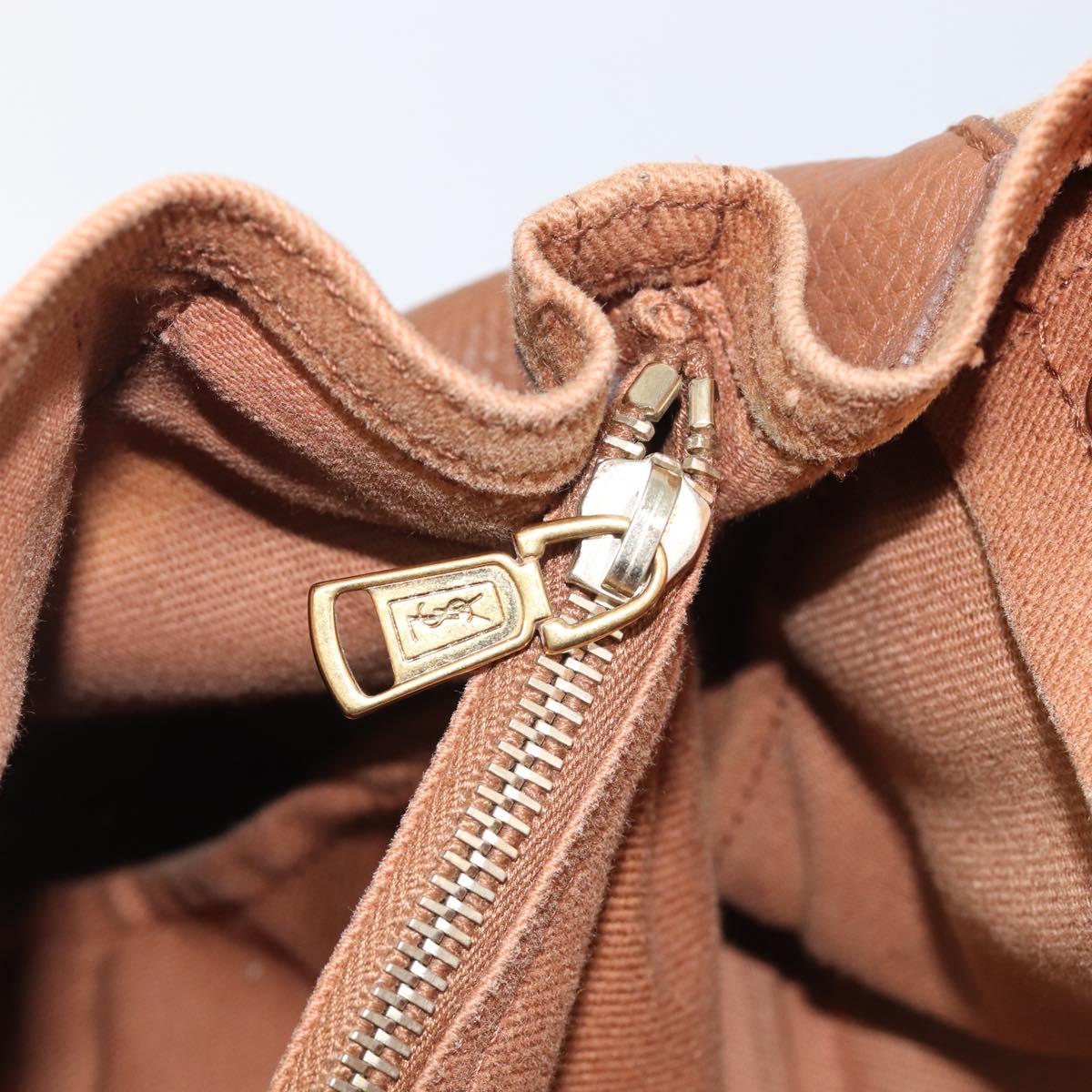 Saint Laurent Muse To Hand Bag Leather Brown Gold Tone 229680 Auth bs38016