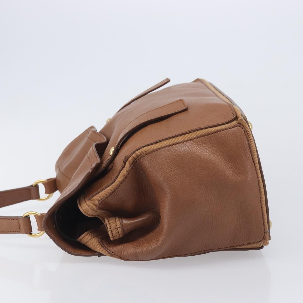 Saint Laurent Muse To Hand Bag Leather Brown Gold Tone 229680 Auth bs38016