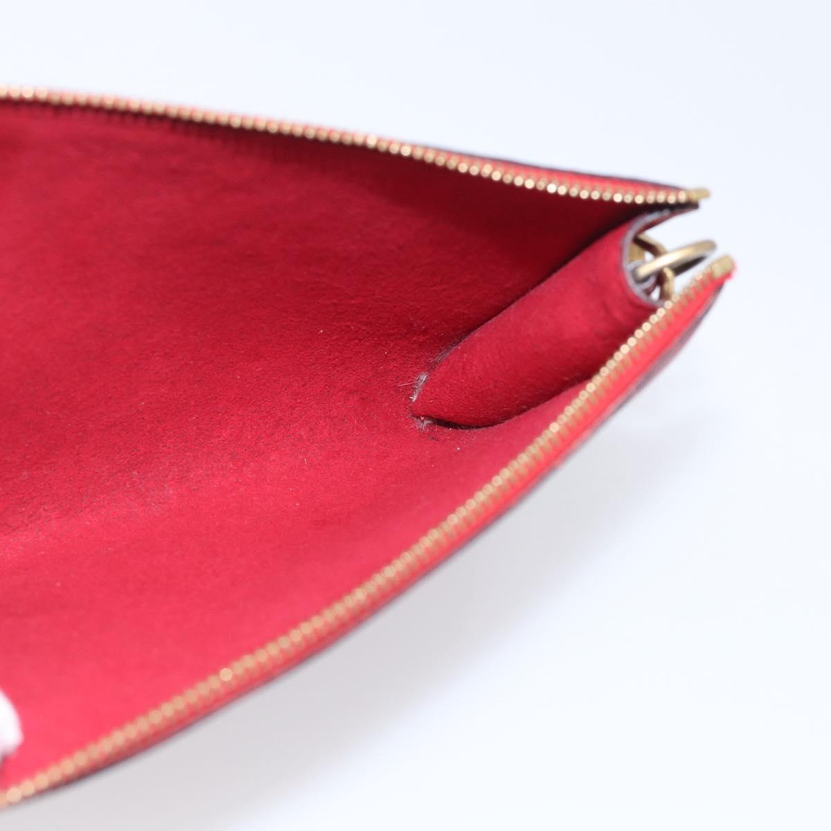 LOUIS VUITTON Epi Pochette Accessoires Accessory Pouch Red M52987 LV Auth bs38032