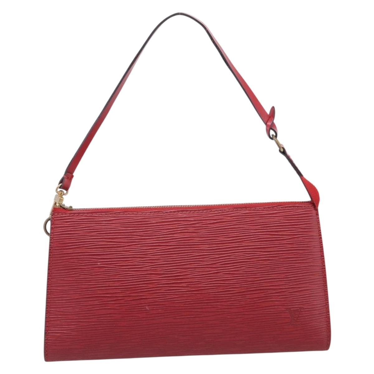 LOUIS VUITTON Epi Pochette Accessoires Accessory Pouch Red M52987 LV Auth bs38032