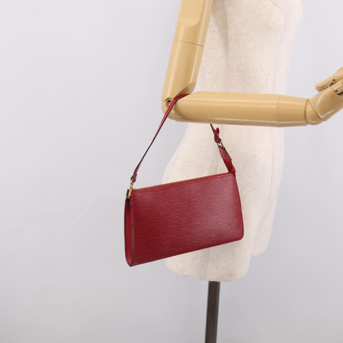 LOUIS VUITTON Epi Pochette Accessoires Accessory Pouch Red M52987 LV Auth bs38032