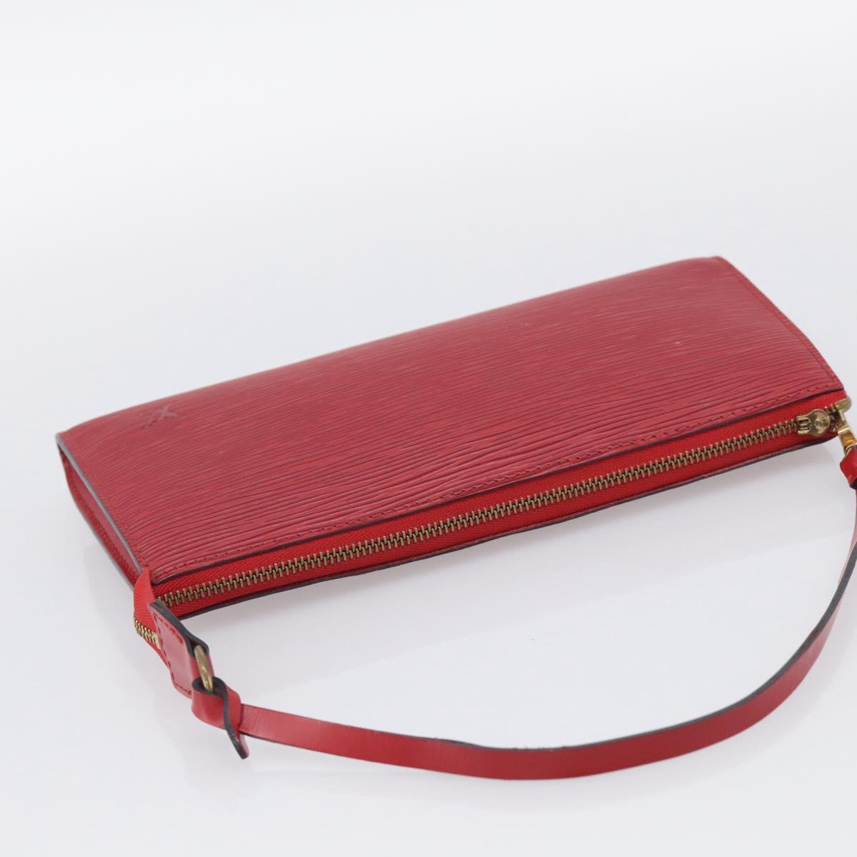 LOUIS VUITTON Epi Pochette Accessoires Accessory Pouch Red M52987 LV Auth bs38032