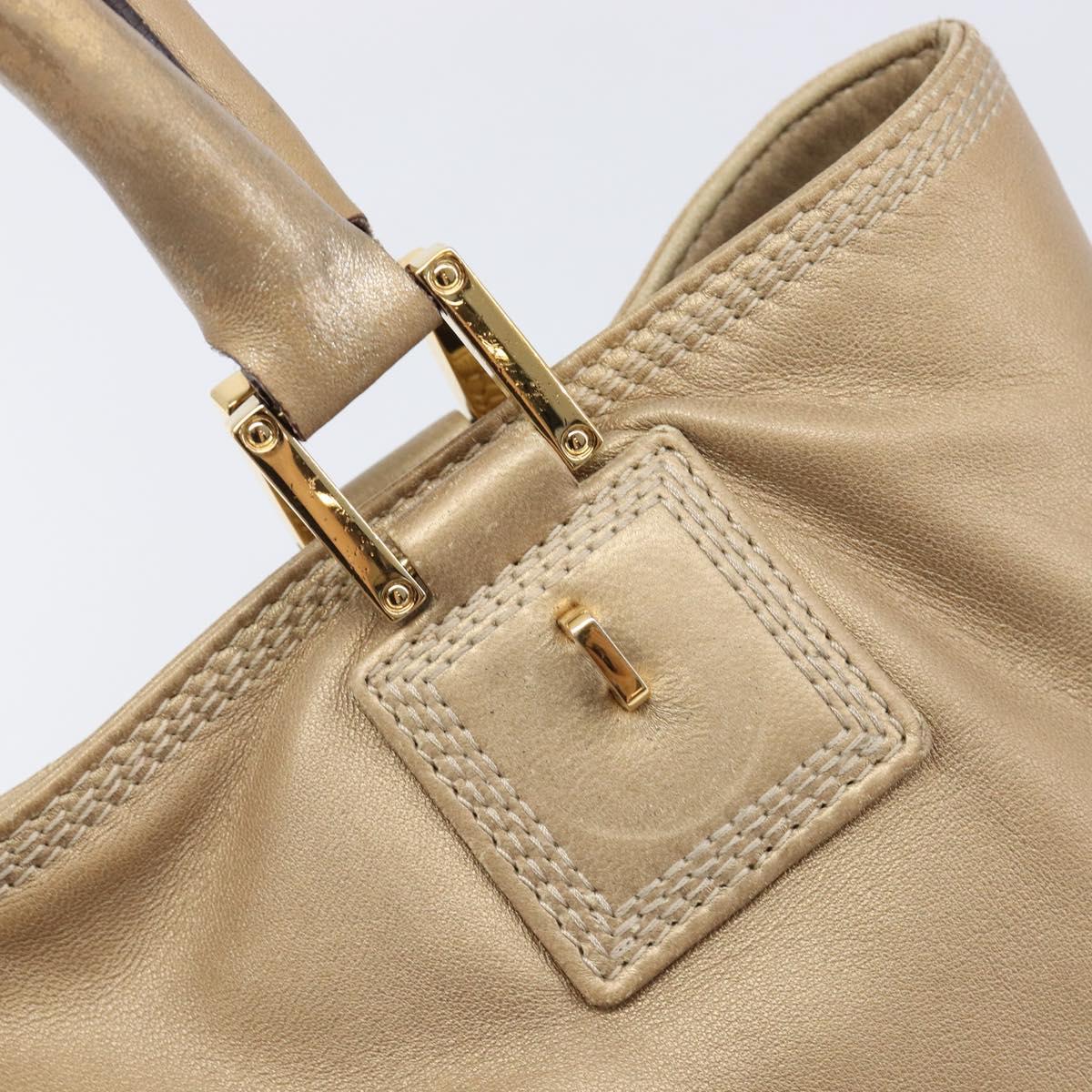 LOEWE Americana 28 Hand Bag Leather Gold Tone Auth bs38035