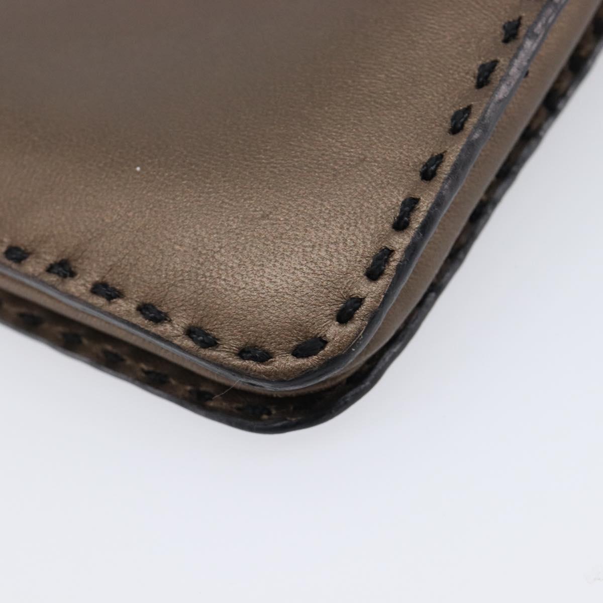 LOEWE Clutch Bag Leather Brown Auth bs38037